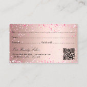 Carte De Visite Rose or rose qr code cadeau d'entreprise (Dos)