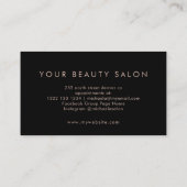 Carte De Visite Rose or rose rose rose élégant script noir (Dos)