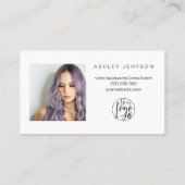 Carte De Visite Rose or script photo logo commander merci (Dos)