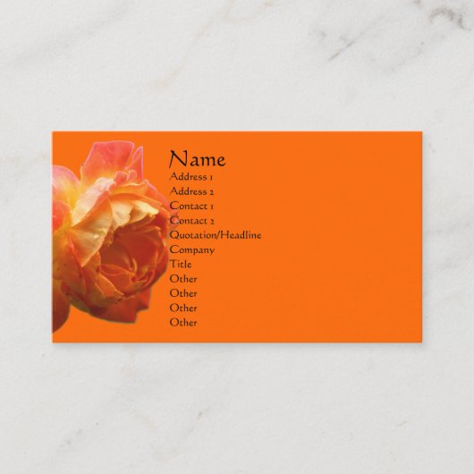 Carte de visite Rose orange (Devant)