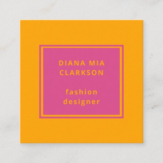 Carte de visite rose orange (Devant)