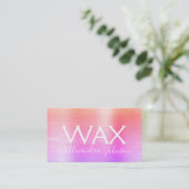 Carte De Visite Rose Orange brossé Métal Beauté Wax (Debout devant)