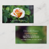 Carte De Visite Rose orange, fleuriste (Devant / Derrière)