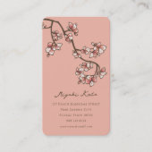 Carte De Visite Rose oriental fleurs de rose élégant Sakura chic (Devant)
