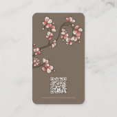 Carte De Visite Rose oriental fleurs de rose élégant Sakura chic (Dos)
