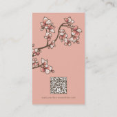 Carte De Visite Rose orientale fleurs élégante Sakura Kraft (Dos)