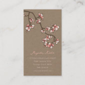 Carte De Visite Rose orientale fleurs élégante Sakura Kraft (Devant)