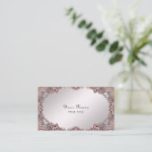 Carte de visite rose ornemental (Debout devant)