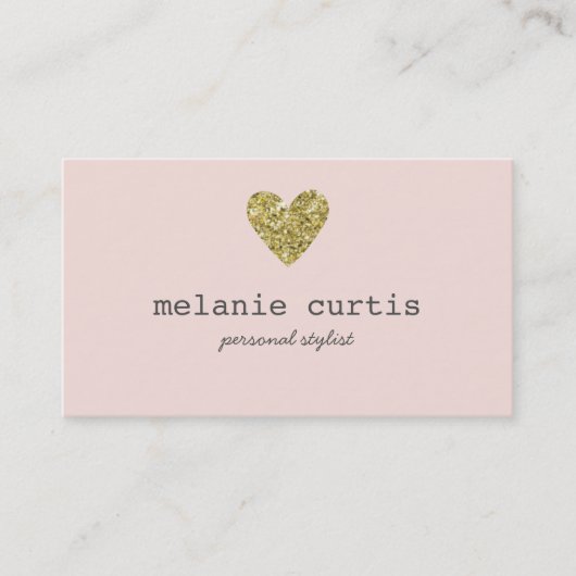 Carte De Visite Rose ouvrier de coeur de parties scintillantes de (Devant)