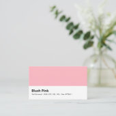 Carte De Visite Rose Pâle | "Douce Romance"  (Debout devant)