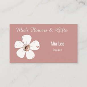 Carte De Visite Rose Pâle Floral   Boutique de Fleurs Sur Mesure  