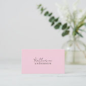 Carte De Visite Rose Pâle Minimaliste (Debout devant)