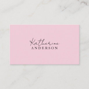 Carte De Visite Rose Pâle Minimaliste