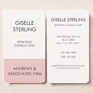 Carte De Visite Rose Pâle Professionnel