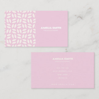 carte de visite rose pâle simple et élégante avec