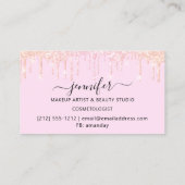 Carte De Visite Rose Parties scintillant de maquillage Lash cheveu (Dos)