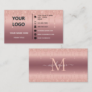Carte de visite rose Parties scintillant Gold Conc