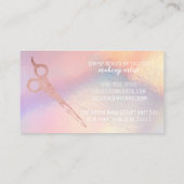 Carte De Visite Rose Parties scintillant or Ciseaux Iridescente Li (Dos)