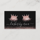 Carte De Visite Rose Parties scintillant or Couronne Eyelash Diva (Devant)