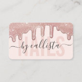 Carte De Visite Rose Parties scintillant or  Dripography Clou Arti (Devant)