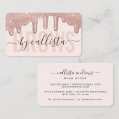 Carte De Visite Rose Parties scintillant or Dripography Eyebrow Ar (Devant / Derrière)