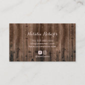 Carte De Visite Rose Parties scintillant or Drives Rustique Bois A (Dos)