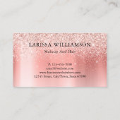Carte De Visite Rose Parties scintillant or Eyelash Extensions Maq (Dos)