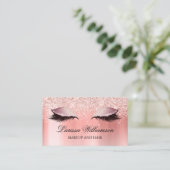 Carte De Visite Rose Parties scintillant or Eyelash Extensions Maq (Debout devant)
