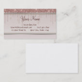 Carte De Visite Rose Parties scintillant or Lecteurs liquides (Devant / Derrière)