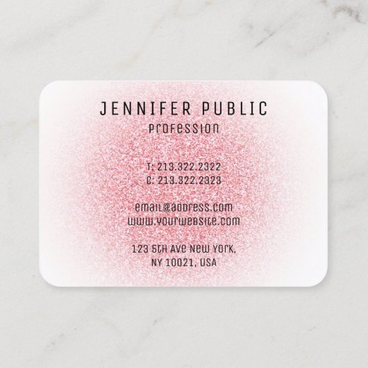 Carte De Visite Rose Parties scintillant or look élégant Monogramm (Dos)