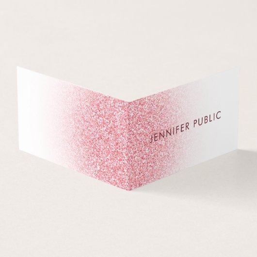 Carte De Visite Rose Parties scintillant or Look moderne élégant M (Extérieur)