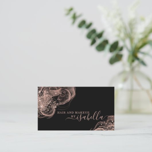 Carte De Visite Rose Parties scintillant or maquillage Artiste Car (Debout devant)