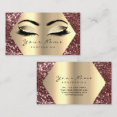 Carte De Visite Rose Parties scintillant or maquillage Artiste Las (Devant / Derrière)