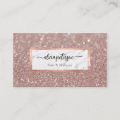 Carte De Visite Rose Parties scintillant or Marbre maquillage Arti (Devant)