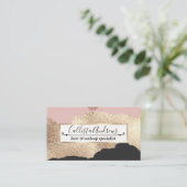 Carte De Visite Rose Parties scintillant or noir rose Abstrait Gir (Debout devant)