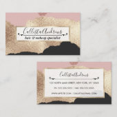 Carte De Visite Rose Parties scintillant or noir rose Abstrait Gir (Devant / Derrière)