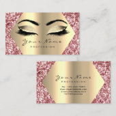 Carte De Visite Rose Parties scintillant rose maquillage Artiste L (Devant / Derrière)