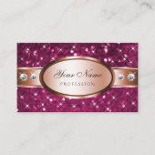 Carte De Visite Rose Parties scintillant rose or étincelant Diaman (Devant)