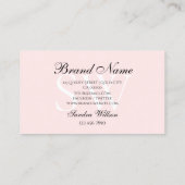 Carte De Visite Rose pastel simple blanc et clair avec monogramme (Dos)