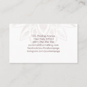 Carte de visite Rose Pearl Gold Lotus (Dos)