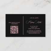 Carte De Visite Rose Peine Fleur Noir (Dos)