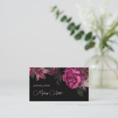 Carte De Visite Rose Peine Fleur Noir (Debout devant)