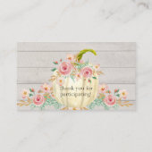 Carte De Visite Rose Peony Blush Rose Floral Citrouille Demande de (Dos)