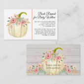 Carte De Visite Rose Peony Blush Rose Floral Citrouille Demande de (Devant / Derrière)