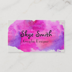 Carte de visite rose personnalisé d'aquarelle