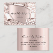 Carte De Visite rose Pink du planificateur d'événements de maquill (Devant / Derrière)