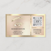 Carte De Visite Rose post-traitement Eyelash Microblade QRCODE enc (Devant)