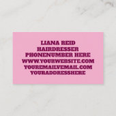 Carte de visite rose pour femmes (Dos)