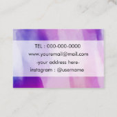 Carte de visite rose pourpre d'arrière - plan pour (Dos)