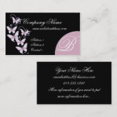 Carte de visite rose/pourpre de monogramme de (Devant / Derrière)